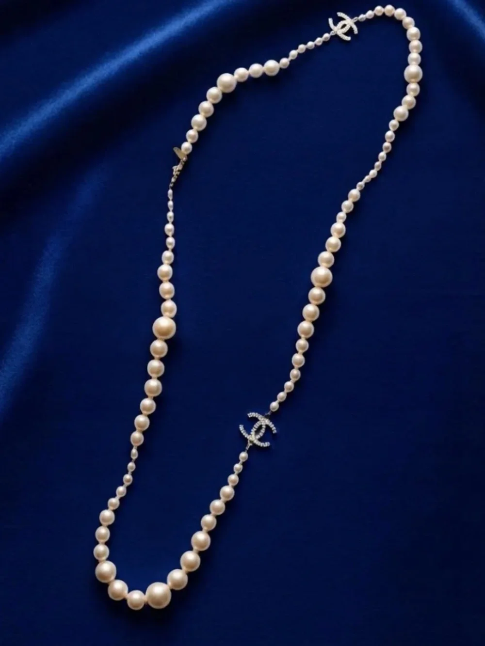 Vintage Chanel 1996 Pearl Necklace | France | Multi-Strand Cream Faux Pearls |